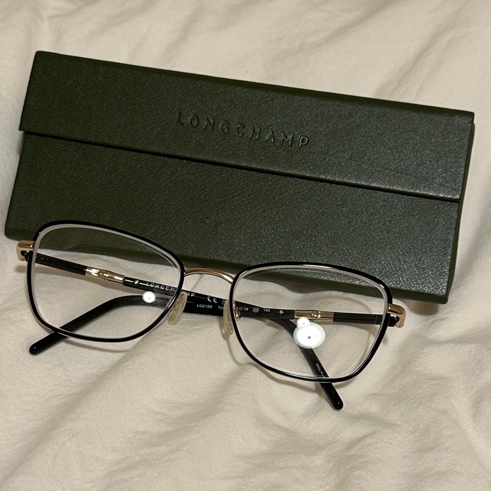 Longchamp Black and Gold Frame Glasses LO2155
